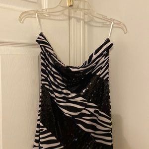 Zebra print off shoulder shirt